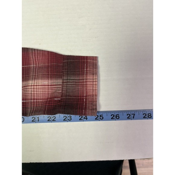 WRANGLER Wrancher Women’s Button Up Red Silver Plaid L Western Cowgirl Rodeo - Picture 9 of 11